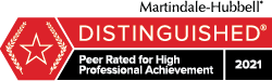 Martindale-Hubbell | Distinguished Peer Rated for High Professional Achievement | 2021
